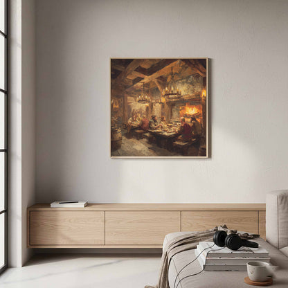 Medieval Tavern Canvas Print – styled room view 6