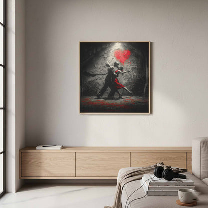Passionate Tango Canvas Wall Art – styled room view 8