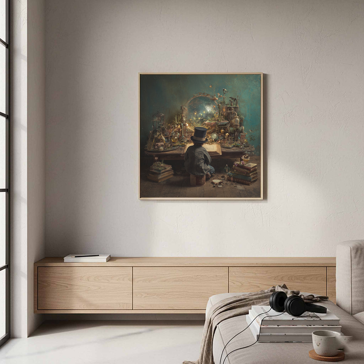 Victorian Scholar Study Canvas Print – styled room view 8