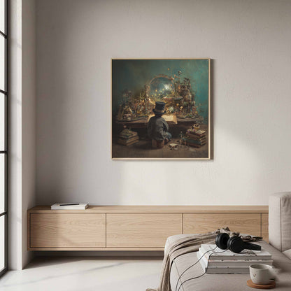 Victorian Scholar Study Canvas Print – styled room view 8