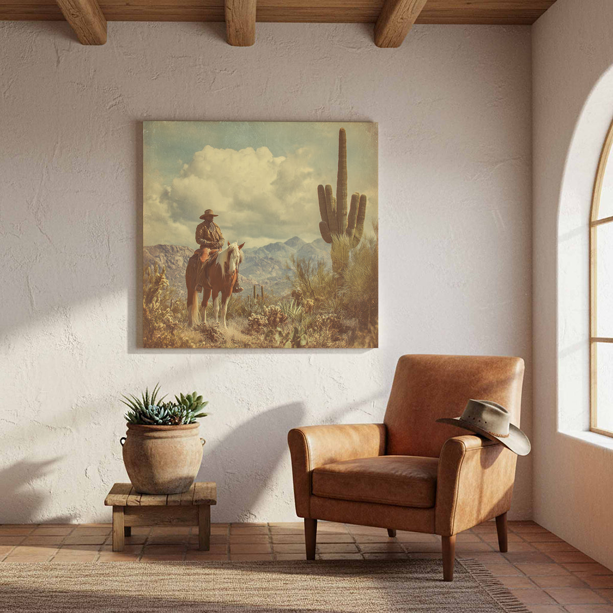 Western Cowboy Desert Canvas Wall Art — product image 7