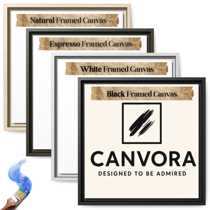 Canvora framed canvas frame colors: natural, white, espresso and black