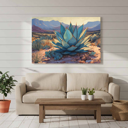 Desert Agave Canvas Wall Art – styled room view 7
