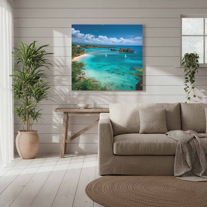 Tropical Beach Canvas Print – styled room view 6