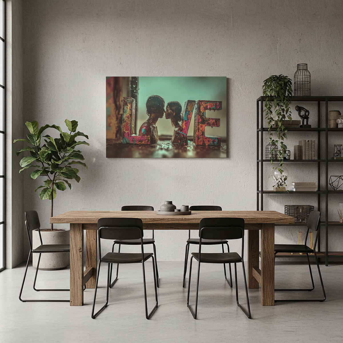LOVE Letter Canvas Art – styled room view 6