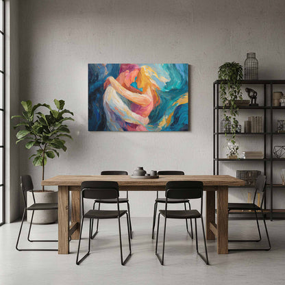 Abstract Intimate Canvas Art – styled room view 6