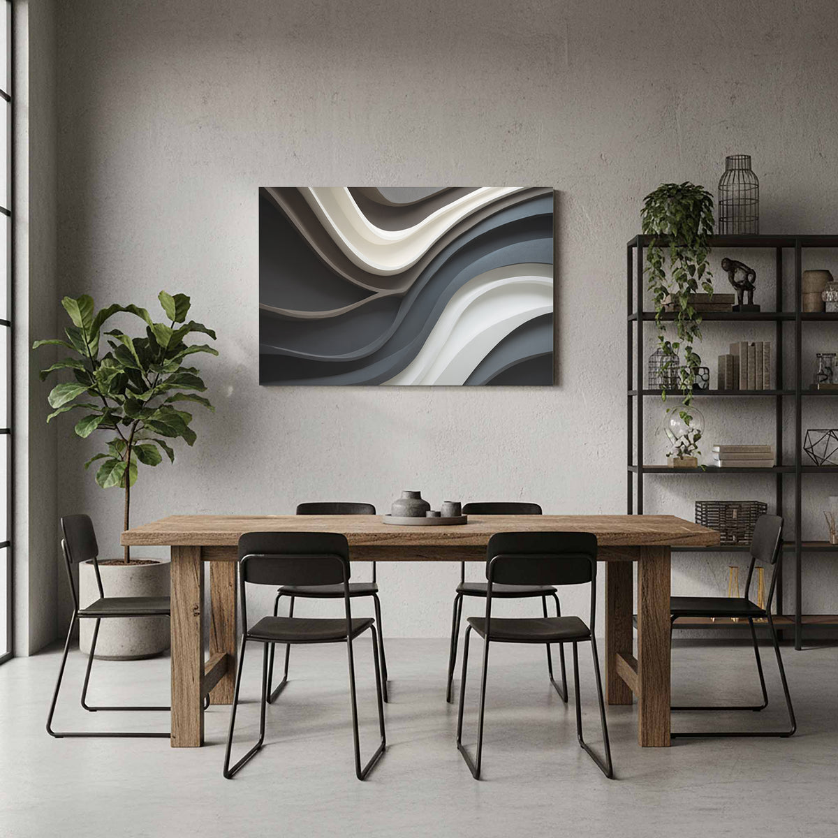 Abstract Sculptural Wall Art – styled room view 8