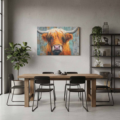 Highland Cow Wall Art – styled room view 8