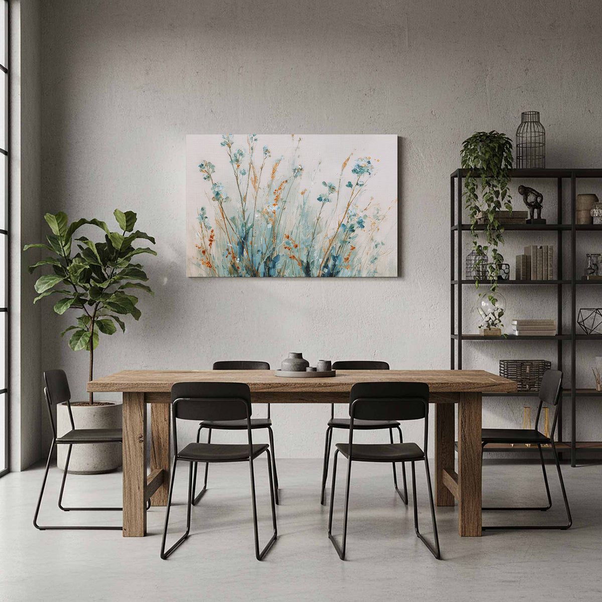 Abstract Botanical Wall Art – styled room view 6