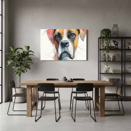 Dog Portrait Canvas Wall Art – styled room view 6