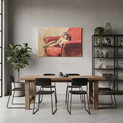 Monkey Armchair Canvas Print – styled room view 6