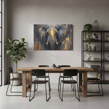 Bold Elephant Portrait Canvas – styled room view 6