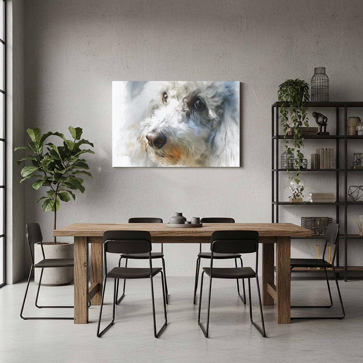 Poodle Portrait Wall Art – styled room view 7