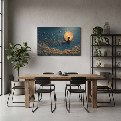 Cute Witch Canvas Wall Art – styled room view 6
