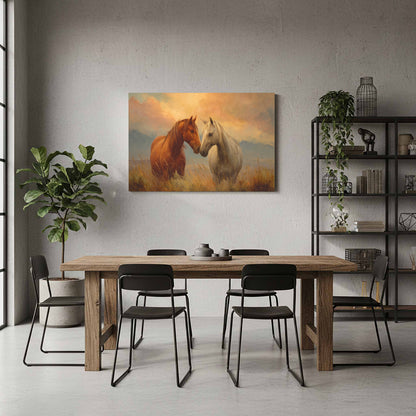 Romantic Horse Canvas Wall Art – styled room view 7