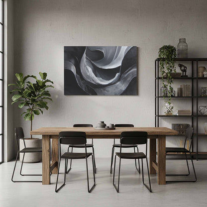 Abstract Monochrome Figure Wall Art – styled room view 7