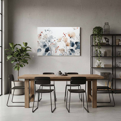 Abstract Watercolor Floral Wall Art – styled room view 6