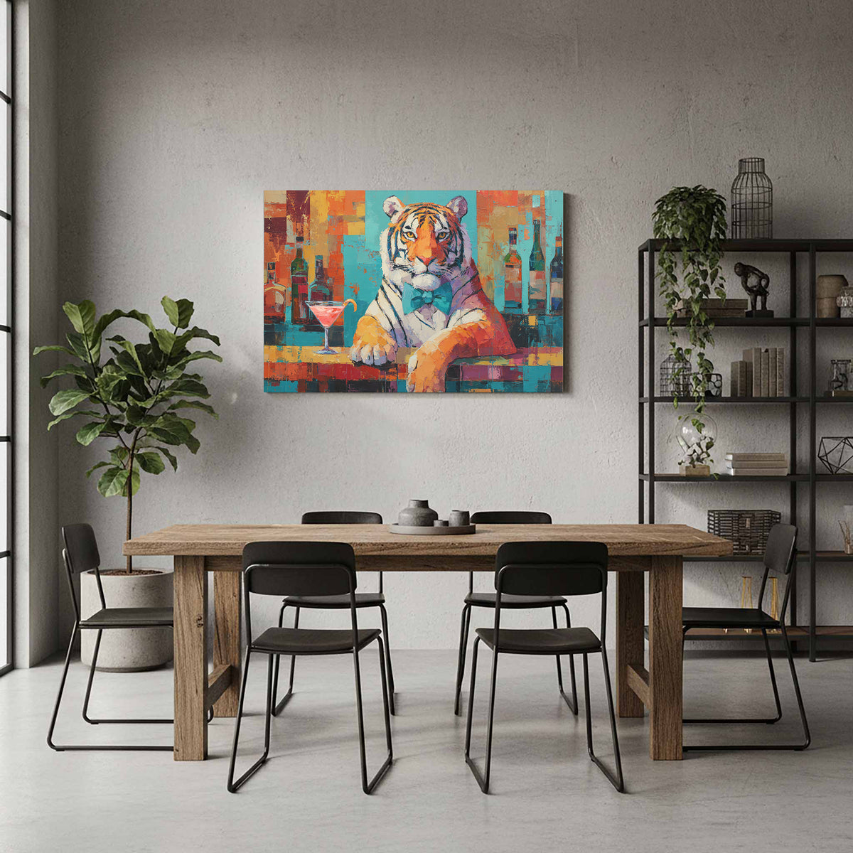 Tiger Bar Portrait Wall Art – styled room view 6