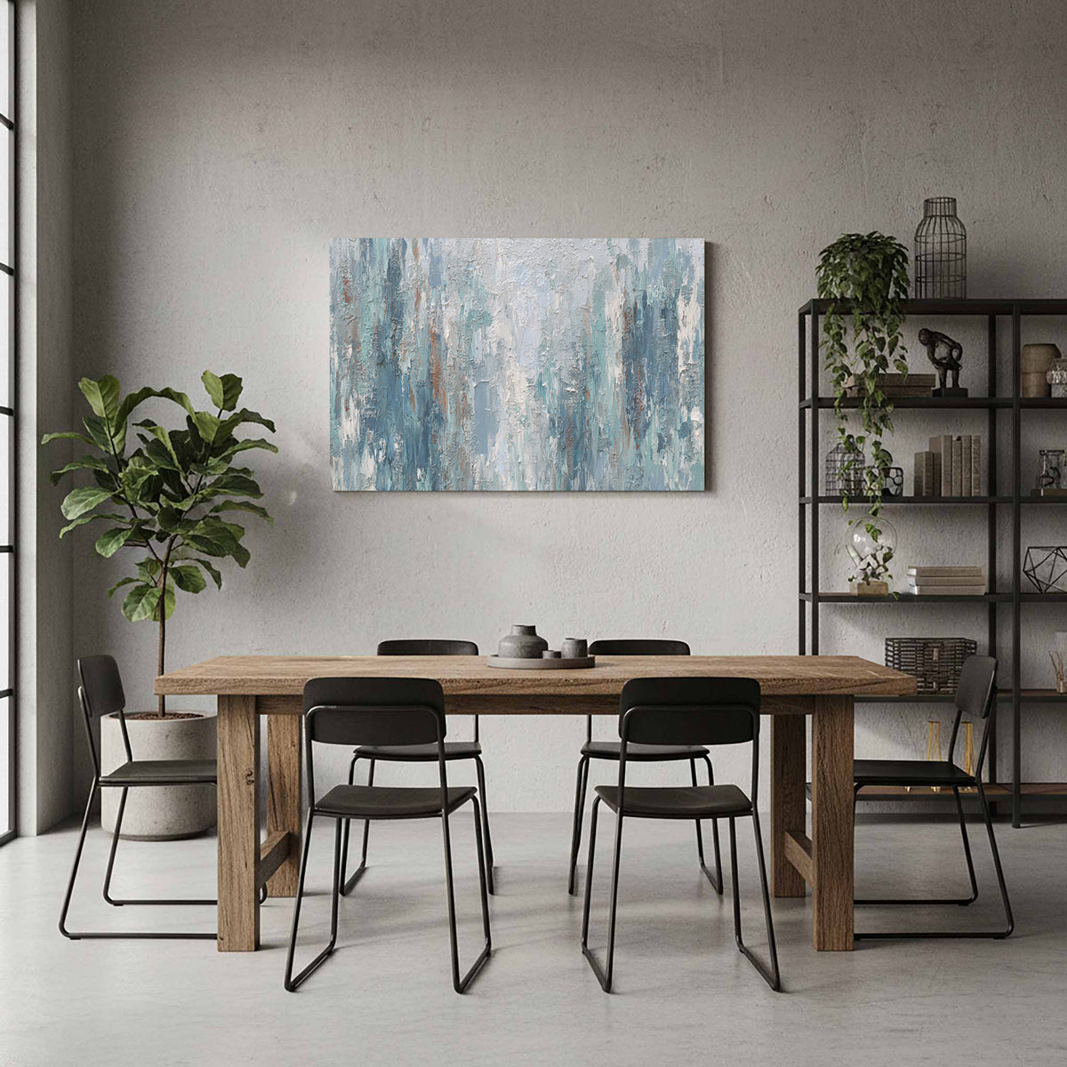 Abstract Forest Canvas Wall Art – styled room view 6
