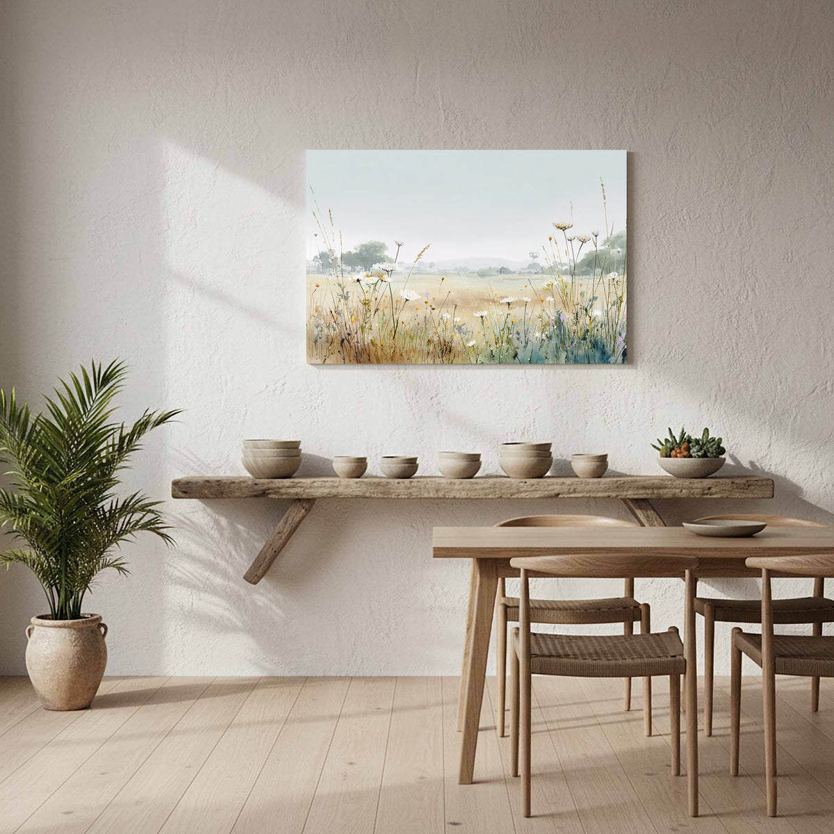 Meadow Wildflower Canvas Print – styled room view 7