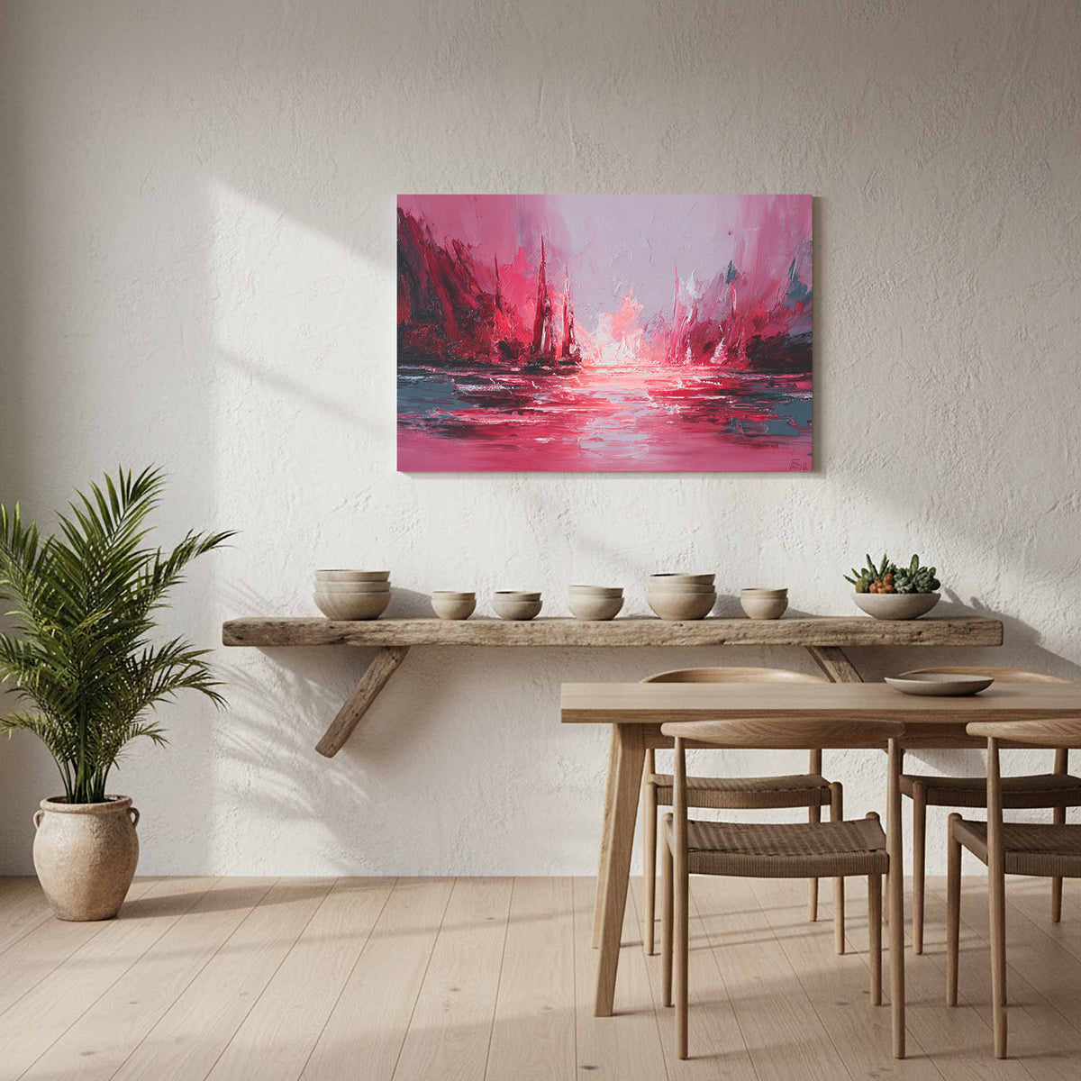 Abstract Storm Seascape Canvas Print – styled room view 5