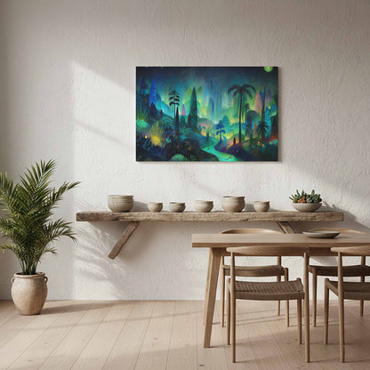 Dark Jungle Canvas Art – styled room view 6
