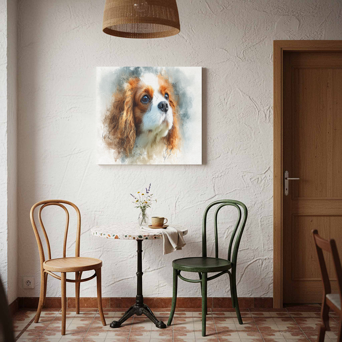 Cavalier King Charles Spaniel Canvas – styled room view 7