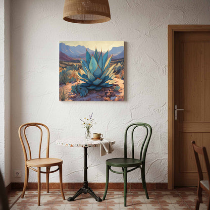 Desert Agave Canvas Wall Art – styled room view 8