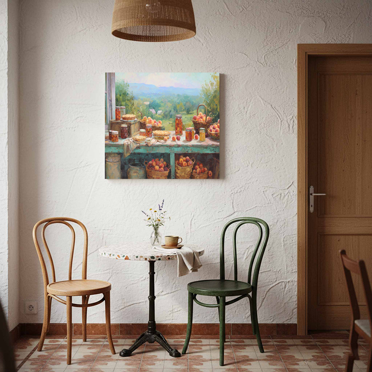 Peach Harvest Canvas Print – styled room view 7