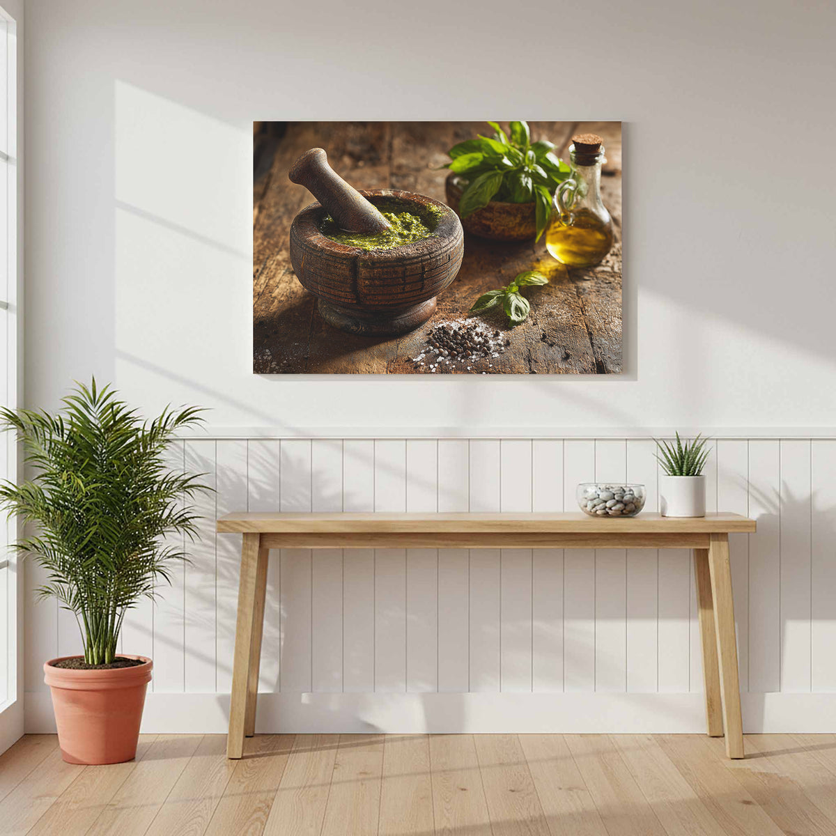 Rustic Kitchen Wall Art – styled room view 6
