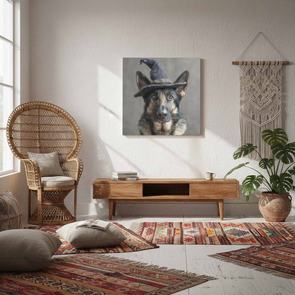 German Shepherd Dog Wizard Hat Canvas Wall Art Print — product image 7