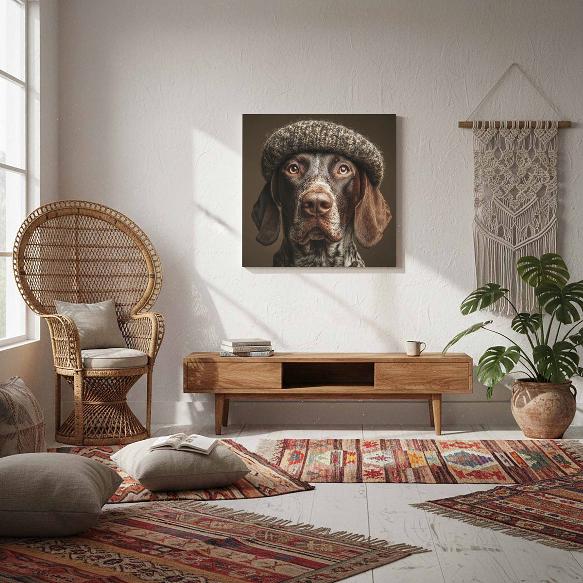 German Shorthaired Pointer Canvas Art – styled room view 7