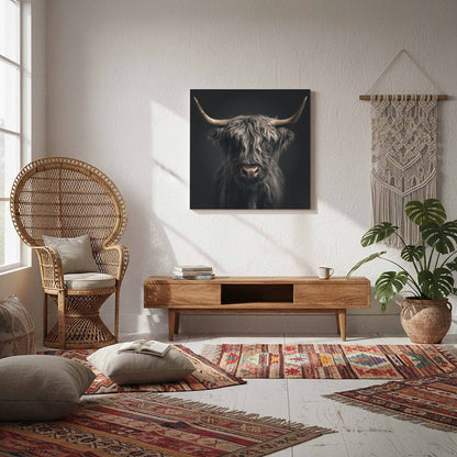 Highland Cow Canvas Print – styled room view 7