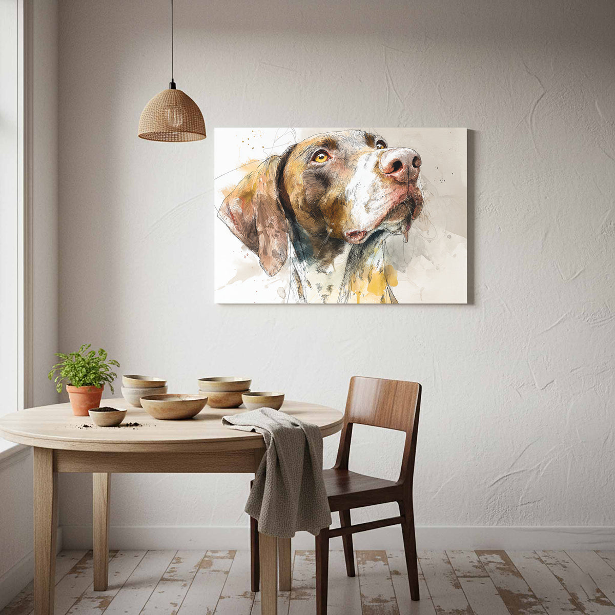 German Shorthaired Pointer Canvas Print – styled room view 6