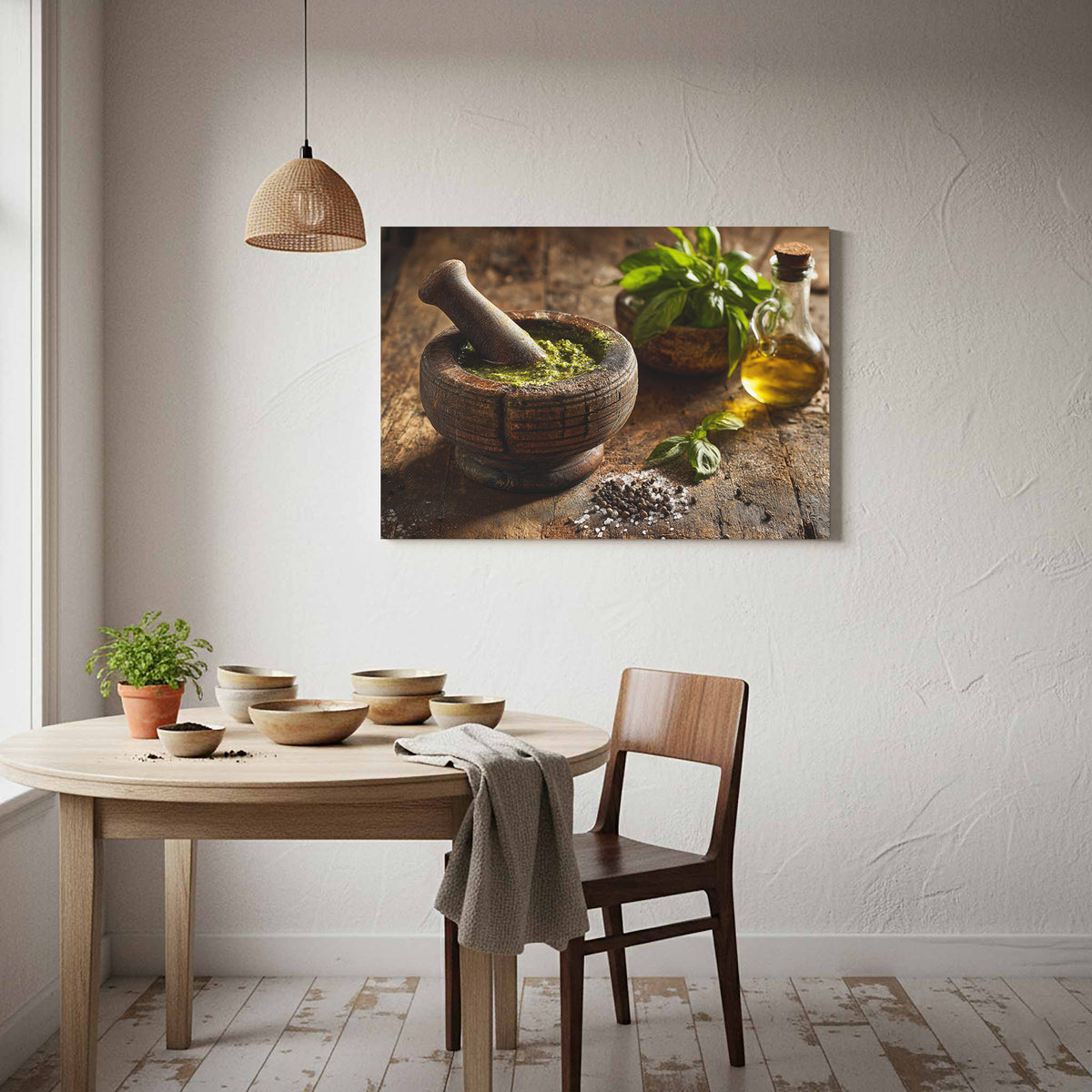 Rustic Kitchen Wall Art – styled room view 7