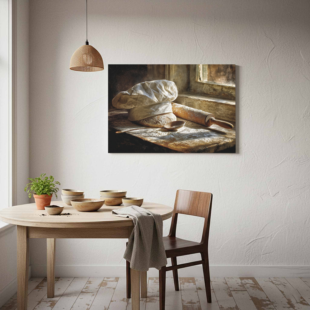 Rustic Kitchen Chef Hat Wall Art – styled room view 6