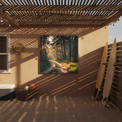 Forest Path Canvas Print – styled room view 7