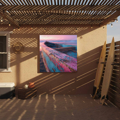 Vintage Surfboard Canvas Print – styled room view 6