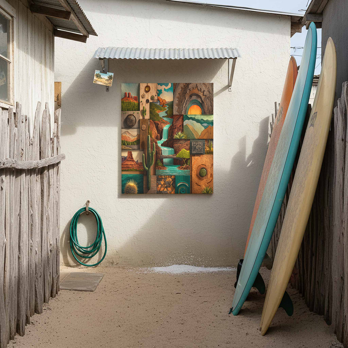 Arizona Desert Landscape Canvas Print – styled room view 6