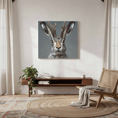 Jackalope Canvas Wall Art – styled room view 7