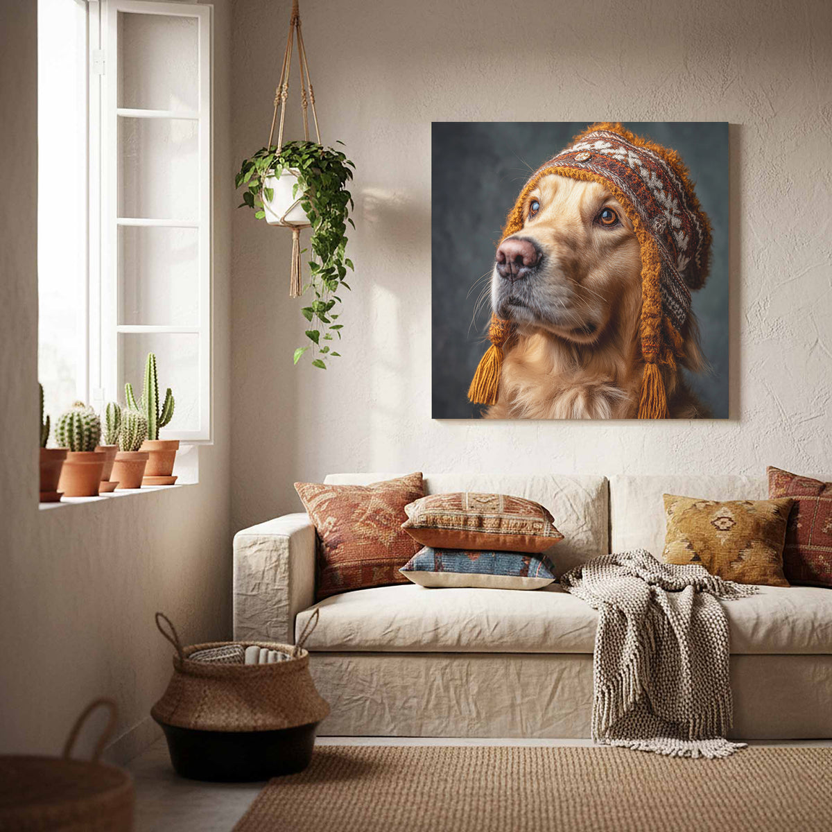 Golden Retriever German Hat Canvas Print — product image 8