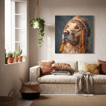 Golden Retriever German Hat Canvas Print — product image 8