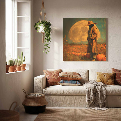 Halloween Cowboy Canvas Print – styled room view 7