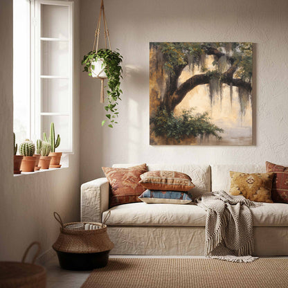 Oak Tree Canvas Wall Art – styled room view 7