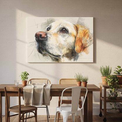 Golden Retriever Canvas Wall Art – styled room view 6