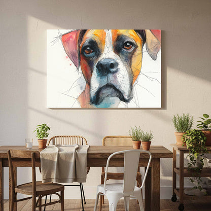 Dog Portrait Canvas Wall Art – styled room view 7