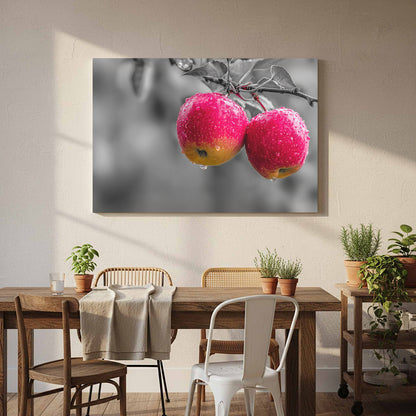 Red Apple Canvas Wall Art – styled room view 6