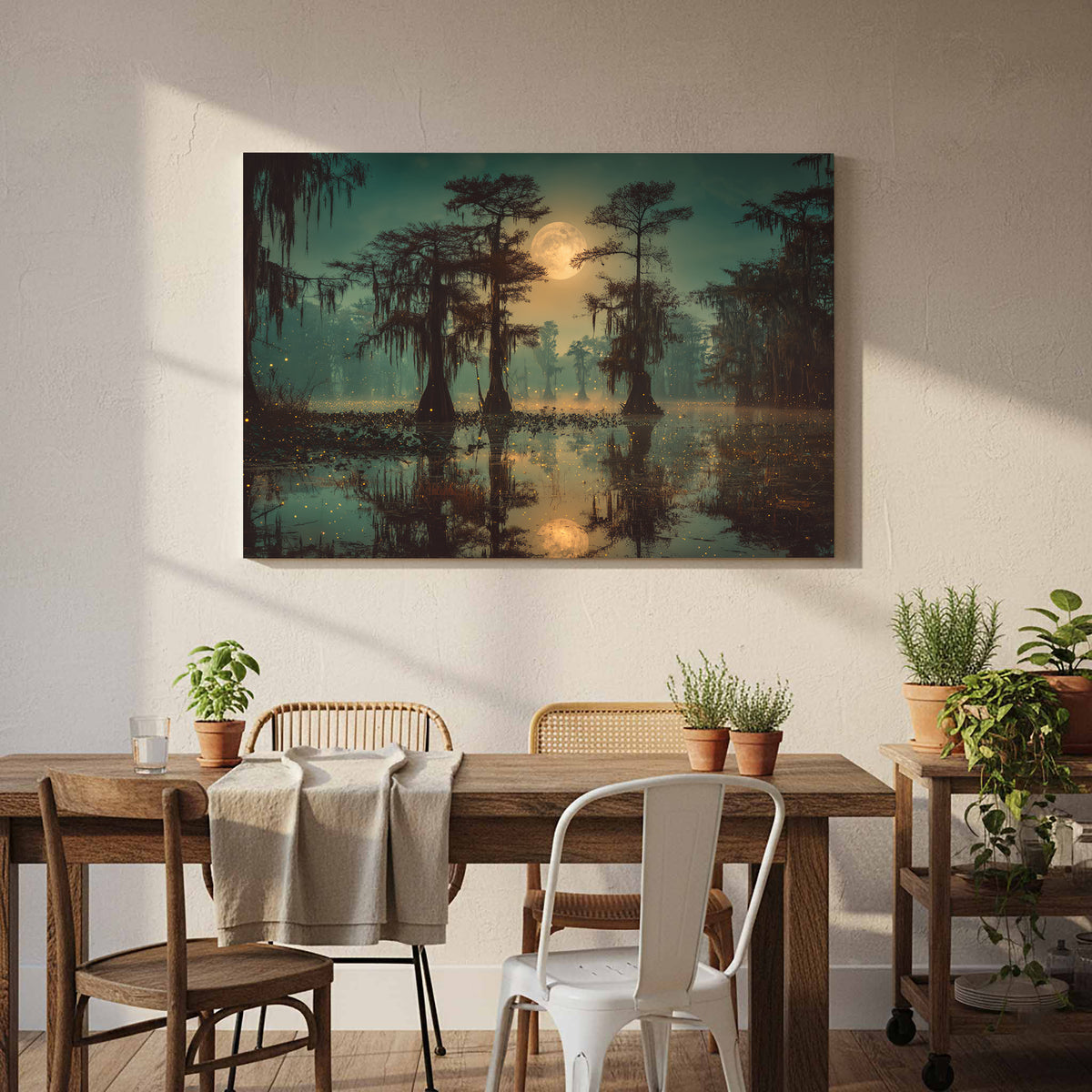 Gothic Swamp Canvas Wall Art – styled room view 6