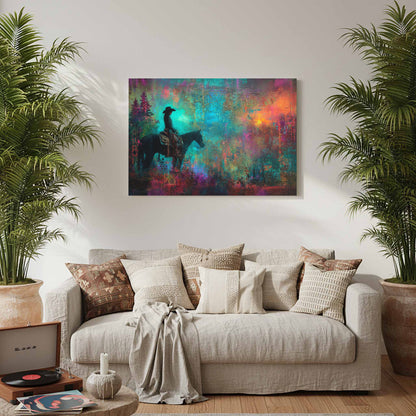 Western Cowgirl Canvas Art – styled room view 6