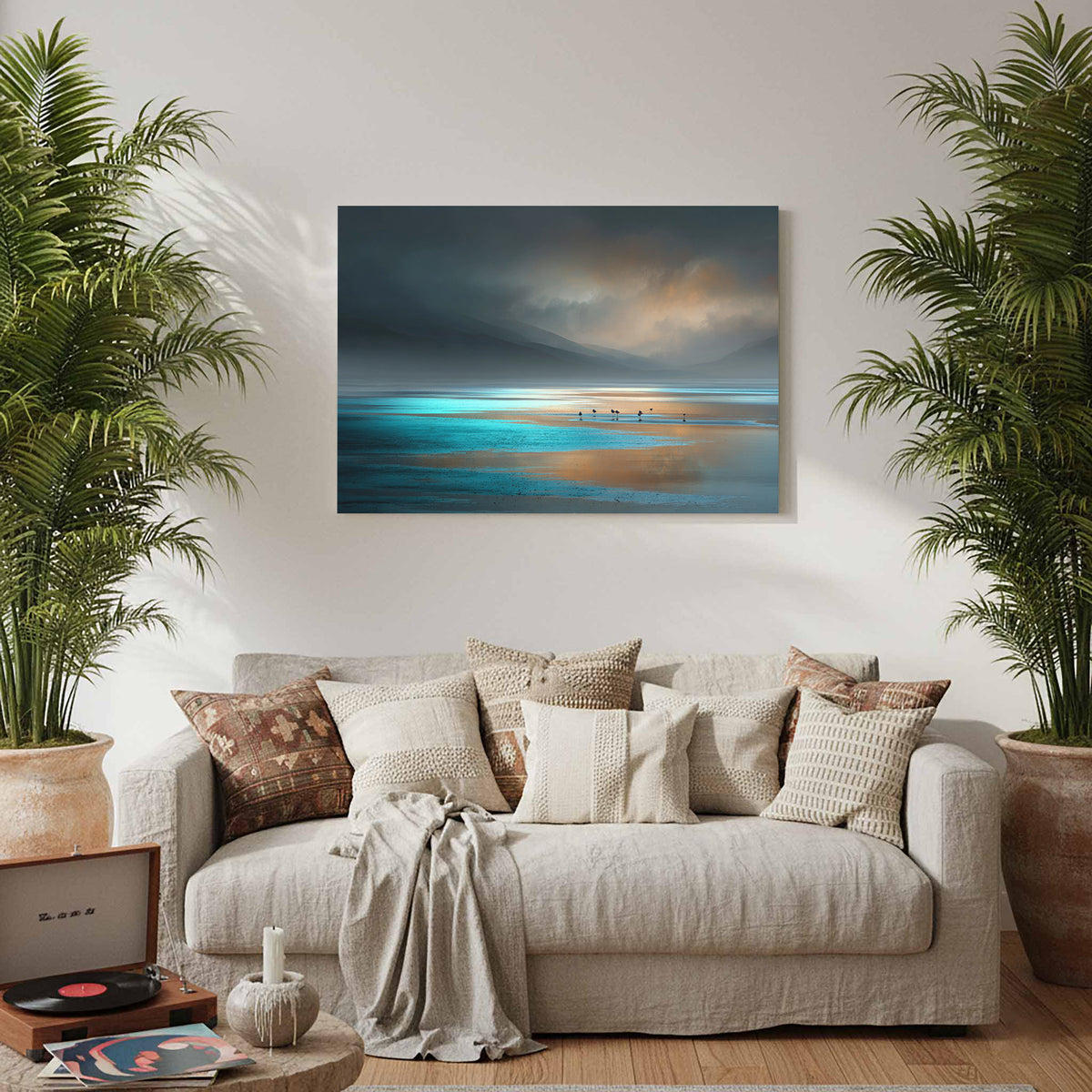 Coastal Seascape Wall Art – styled room view 7